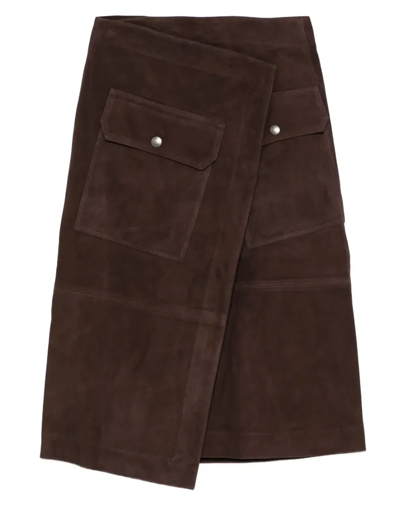Co Wickelrock mit Pattentaschen - Braun Braun