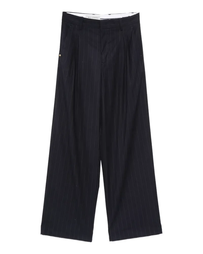 PLAN C Bundfaltenhose mit Nadelstreifen - Schwarz Schwarz