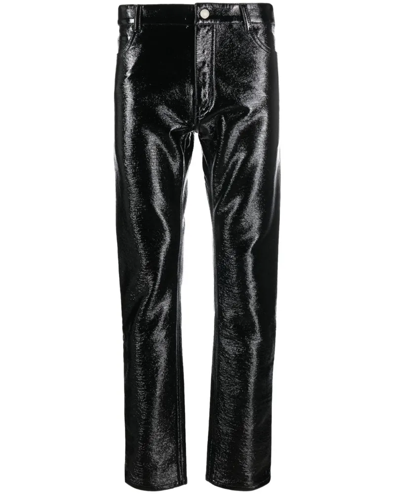 Courrèges Skinny-Hose mit Glanzoptik - Schwarz Schwarz