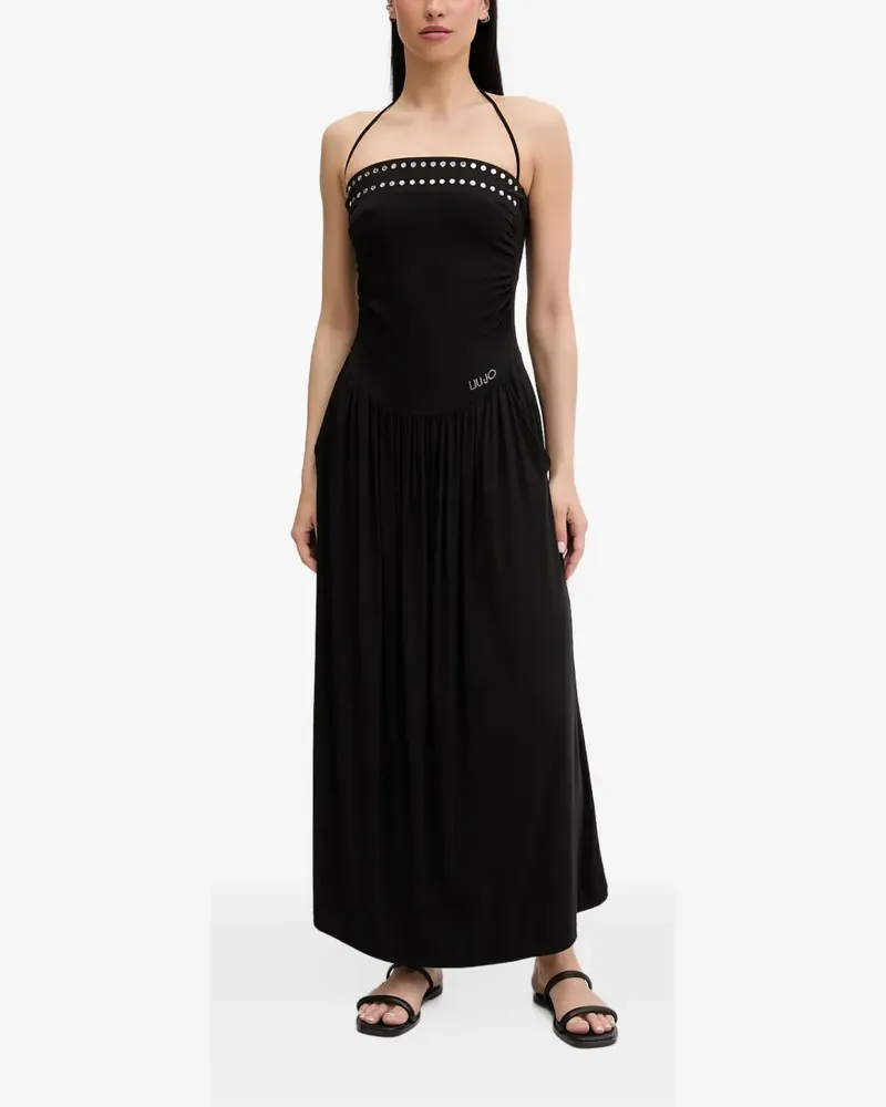Liu Jo Neckholder-Maxikleid mit Nieten - Schwarz Schwarz