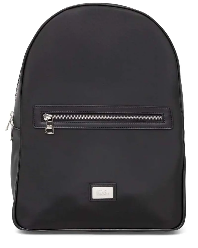 Karl Lagerfeld Rucksack mit Logo-Schild - Schwarz Schwarz