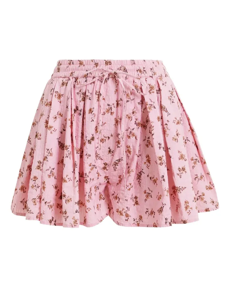 Essentiel Jittery floral-print flared mini shorts - Rosa Rosa