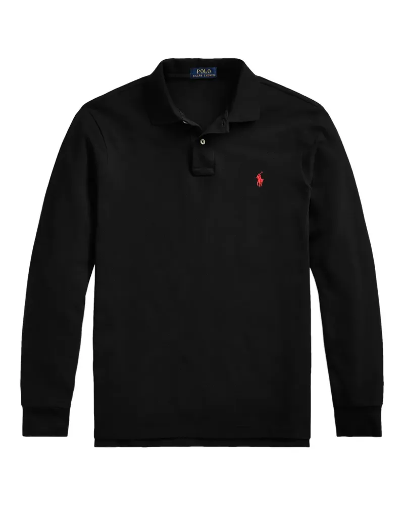 Ralph Lauren Langärmeliges Mesh-Poloshirt - Schwarz Schwarz
