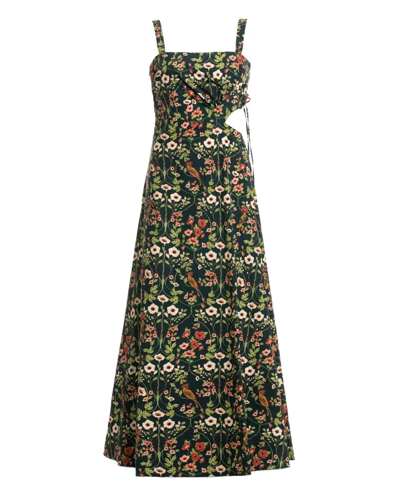 AGUA BENDITA Midikleid mit Blumen-Print - Grün Grün
