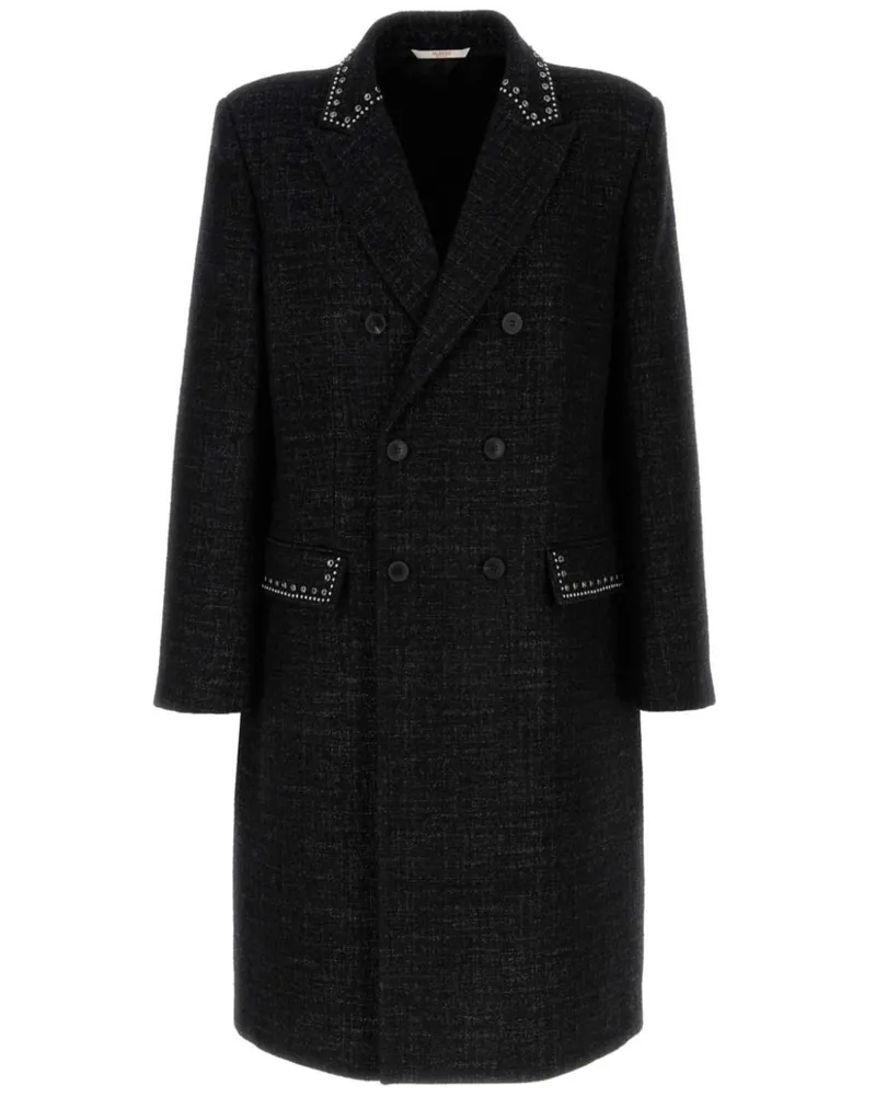 Valentino Garavani Doppelreihiger Mantel mit Cabochon - Schwarz Schwarz