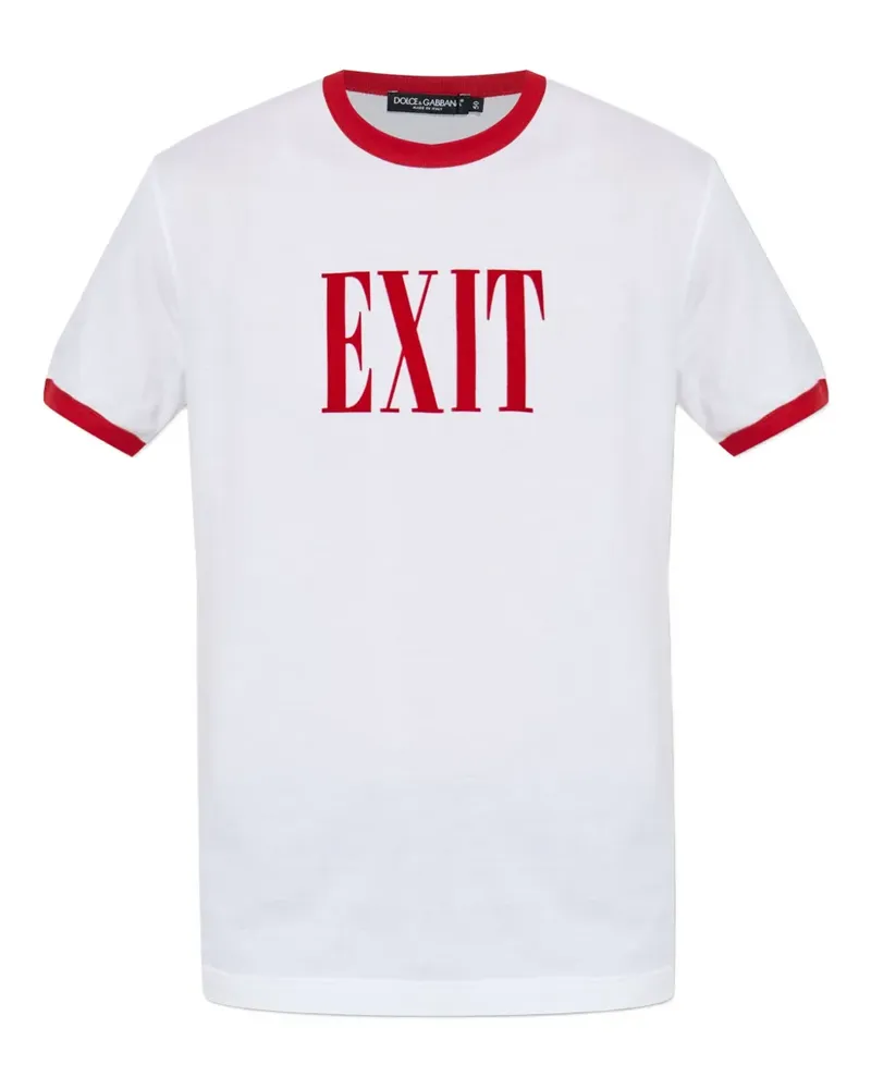Dolce & Gabbana T-Shirt mit Exit-Print - Weiß Weiß