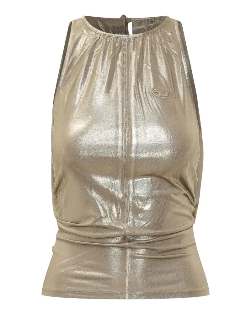Diesel Gerafftes Dyvyny Oberteil im Metallic-Look - Gold Gold