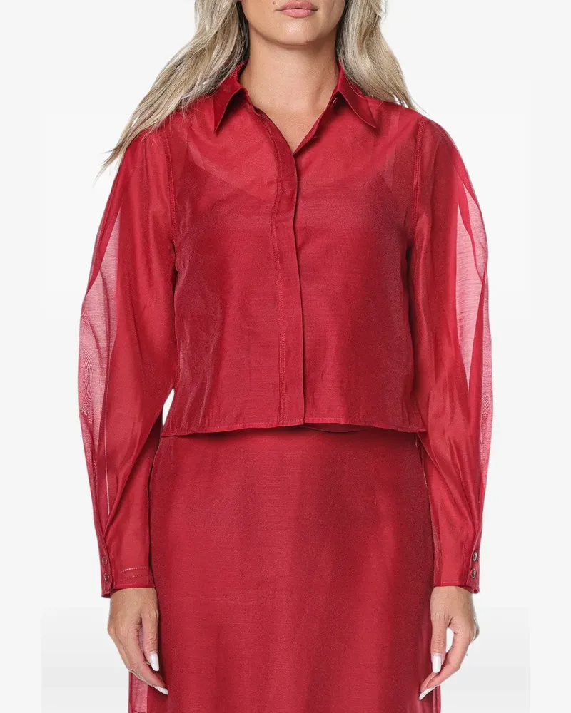 Ted Baker Tillia Cropped-Hemd aus Organza - Rot Rot