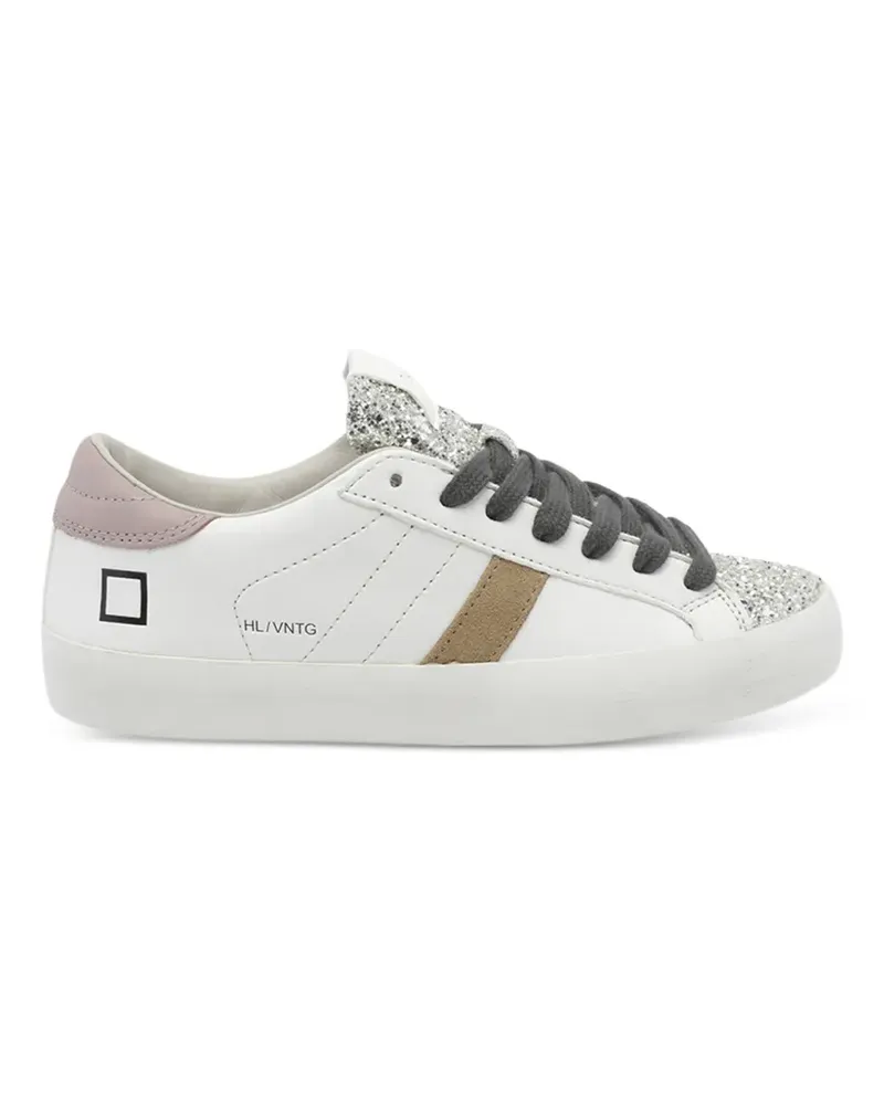 D.A.T.E. Hill Low Vintage Sneakers mit Glitter-Detail - Weiß Weiß
