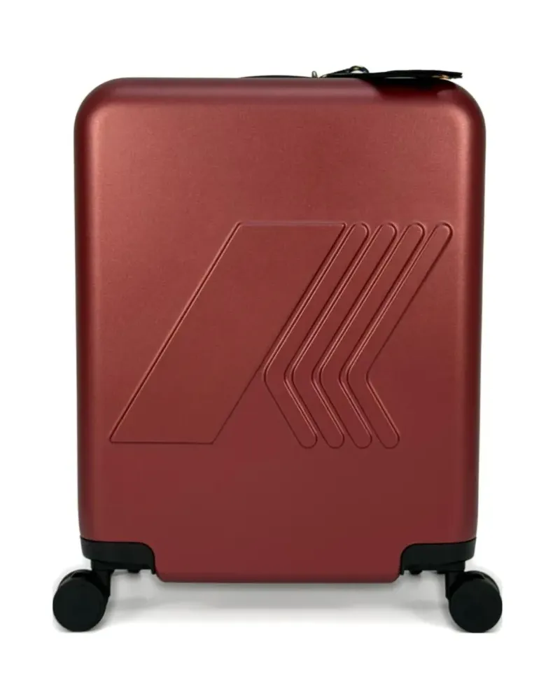 K-Way embossed-logo wheeled luggage - Rot Rot
