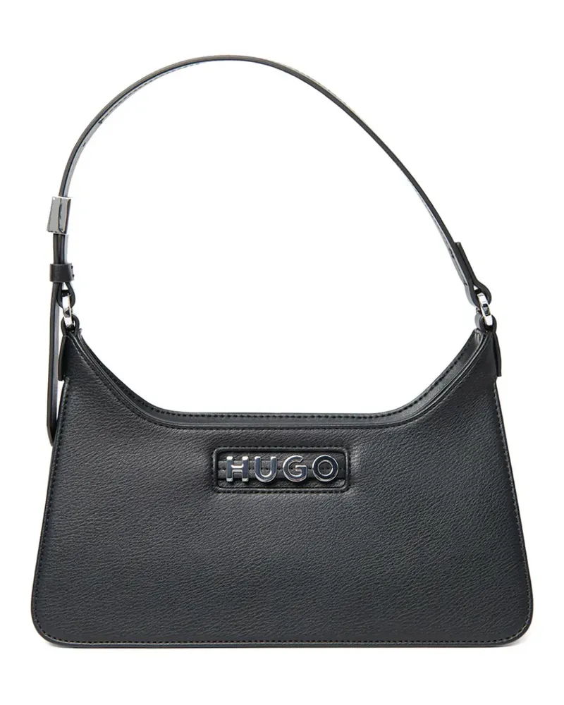 HUGO BOSS Schultertasche mit Logo-Schild - Schwarz Schwarz