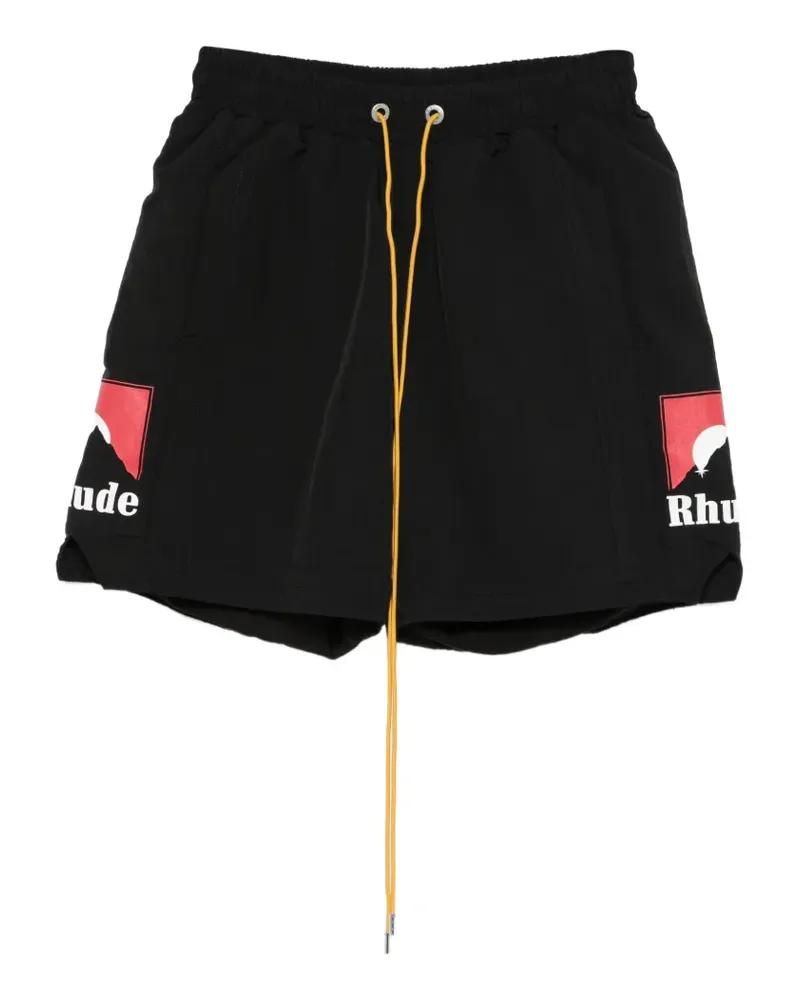 RHUDE Shorts mit Logo - Schwarz Schwarz