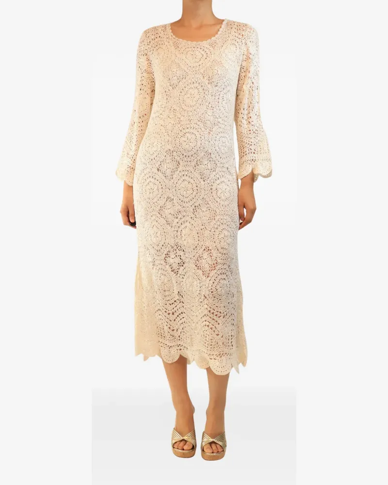 LoveShackFancy Gehäkeltes Maxikleid - Nude Nude