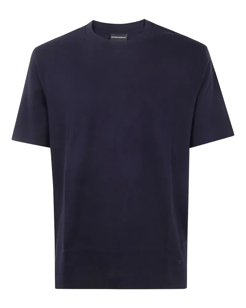 Emporio Armani Strukturiertes T-Shirt - Blau Blau