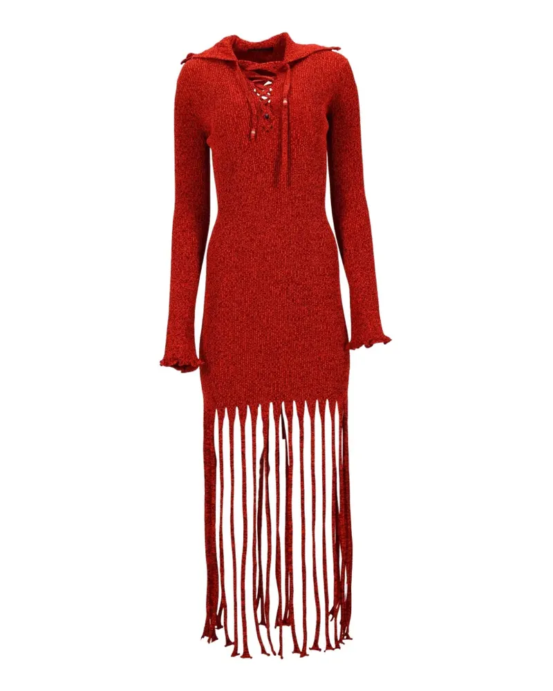 Alanui Kleid mit Fransensaum - Rot Rot