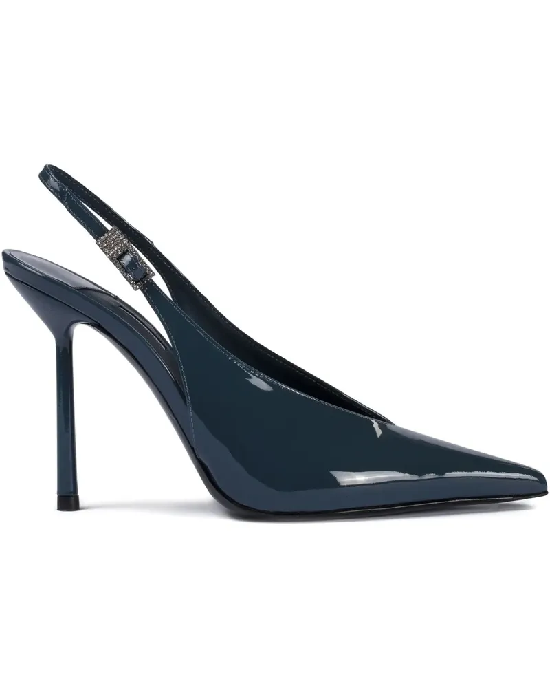 Le Silla Clivage Slingback-Pumps mit Kristallen 100mm - Schwarz Schwarz