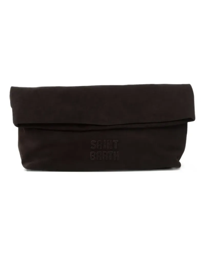 MC2 Saint Barth Clutch aus Wildleder mit Überschlag - Braun Braun