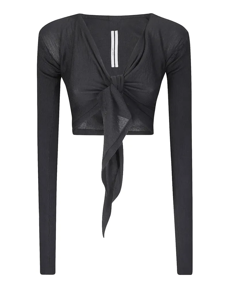 Rick Owens cropped wrap-front blouse - Schwarz Schwarz