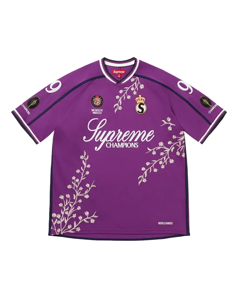 Supreme Being Fußball-T-Shirt mit Blumen - Violett Violett