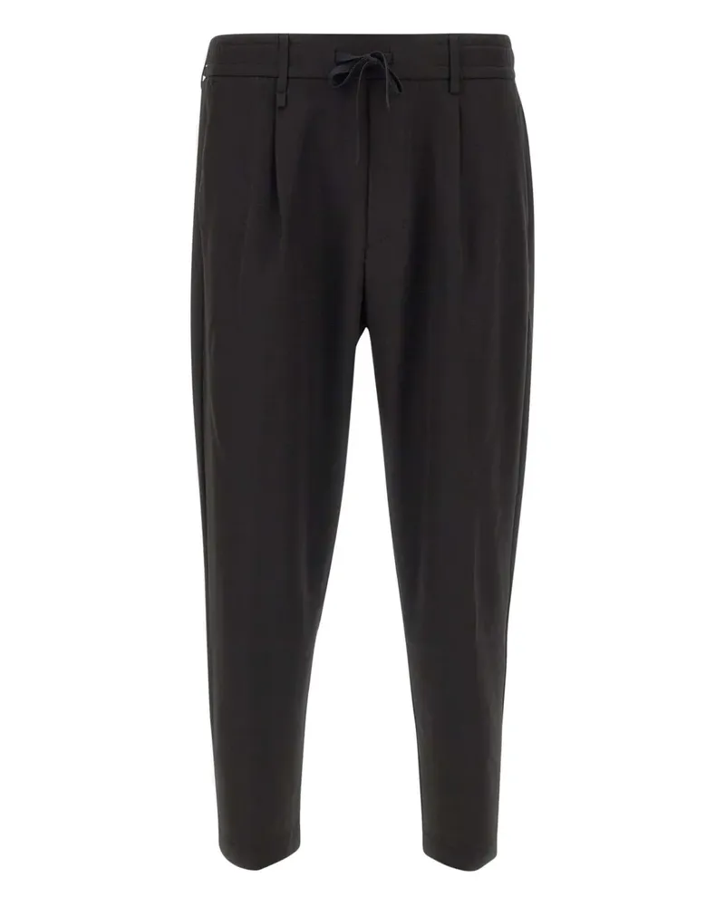 HUGO BOSS Bundfaltenhose mit Kordelzug - Schwarz Schwarz