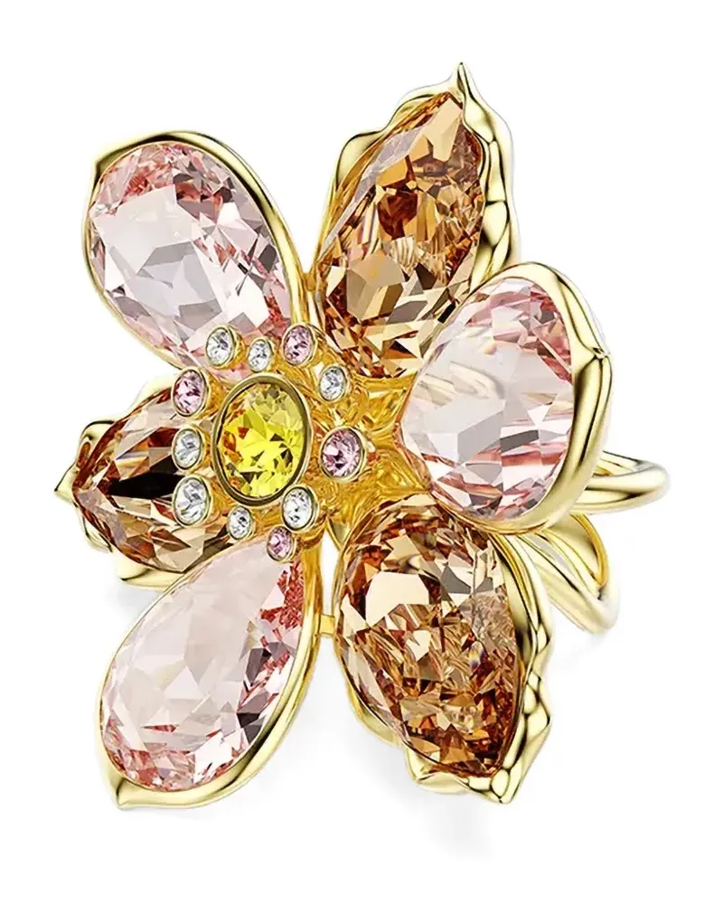 Swarovski Ring mit Blumenmotiv - Gold Gold