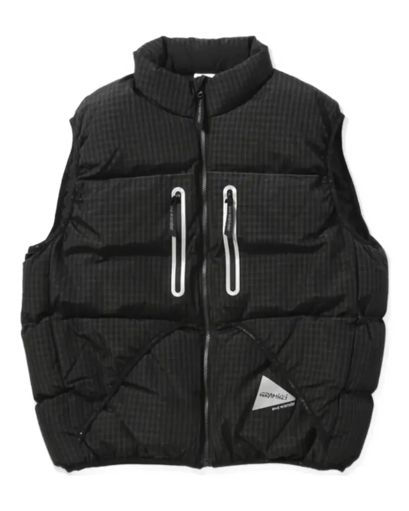 and wander Wattierte Weste mit Vichy-Karomuster - Grau Grau