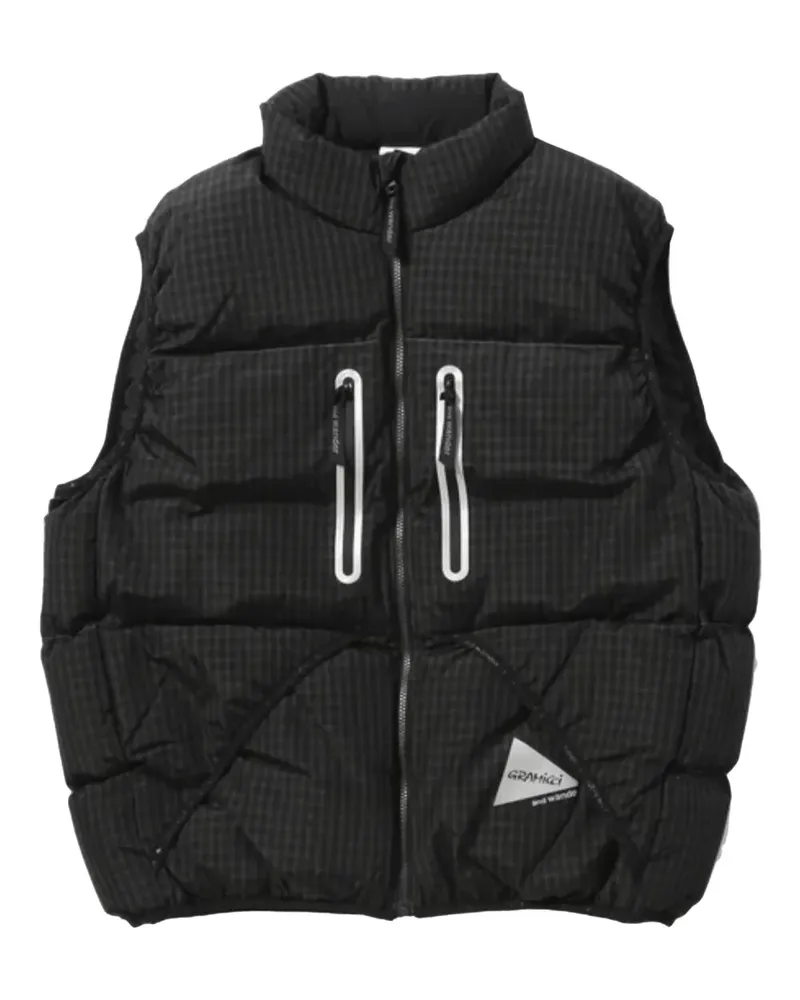 and wander Wattierte Weste mit Vichy-Karomuster - Grau Grau