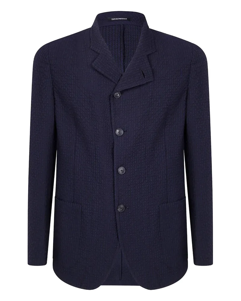 Emporio Armani textured wool jacket - Blau Blau