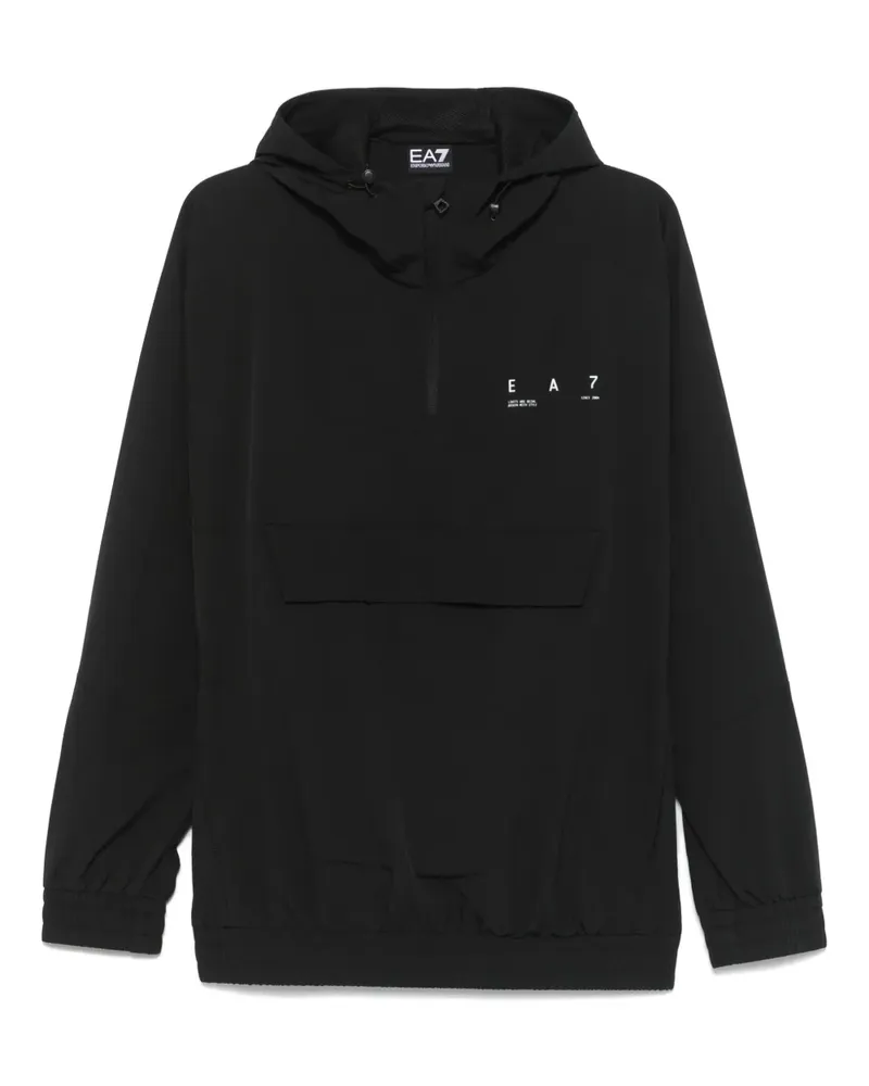 EA7 Jacke mit Logo-Print - Schwarz Schwarz