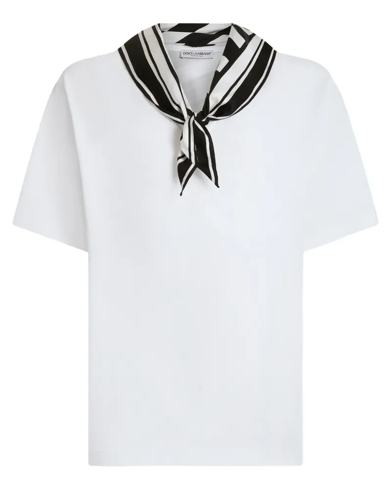 Dolce & Gabbana T-Shirt mit Schaldetail Weiß