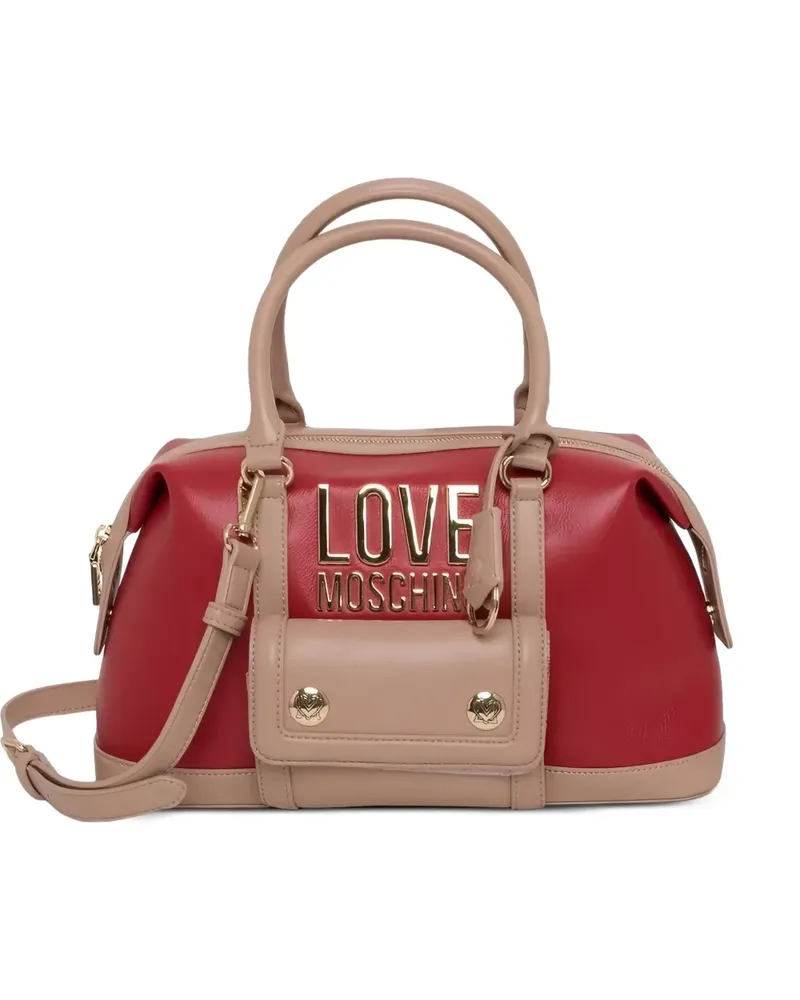 Moschino Shopper mit Logo-Schild - Rot Rot