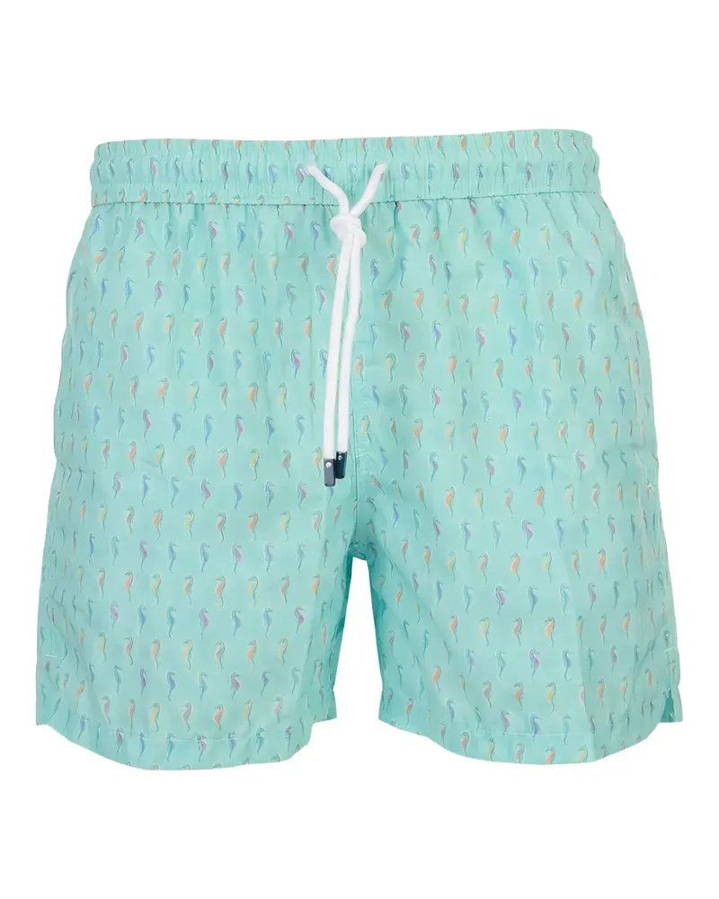 Fedeli seahorse-print drawstring swim shorts - Blau Blau