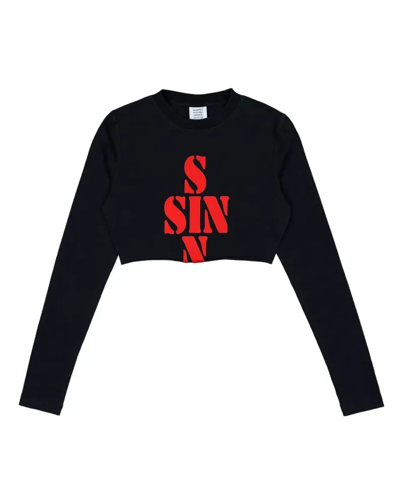 VETEMENTS cropped T-shirt - Schwarz Schwarz