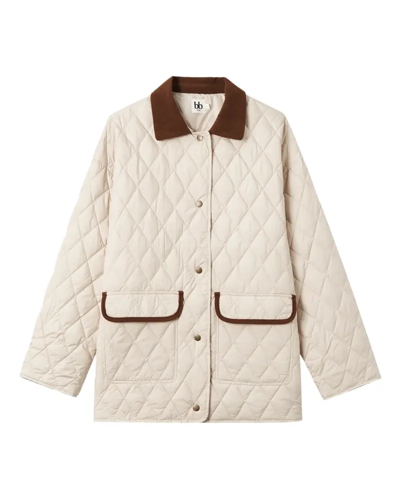 b+ab quilted corduroy-collar jacket - Nude Nude