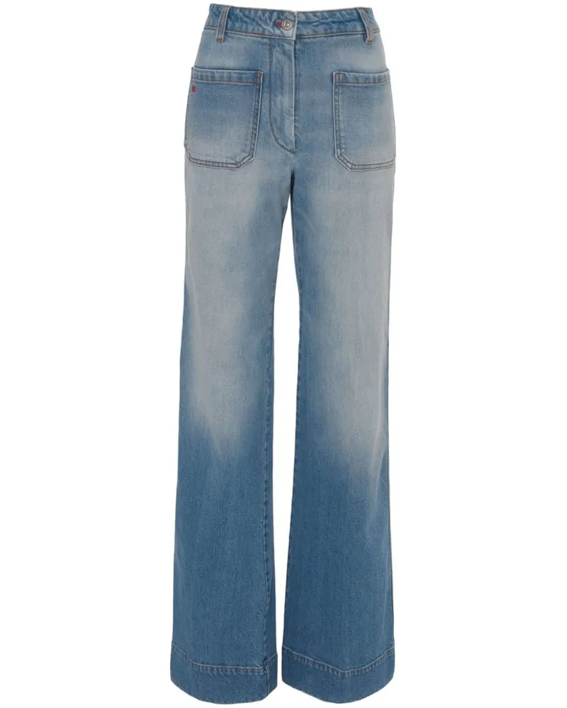 Victoria Beckham Jeans mit hohem Bund - Blau Blau