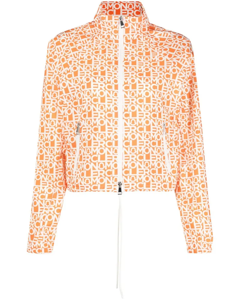 Moncler Jacke mit Logo-Print - Orange Orange