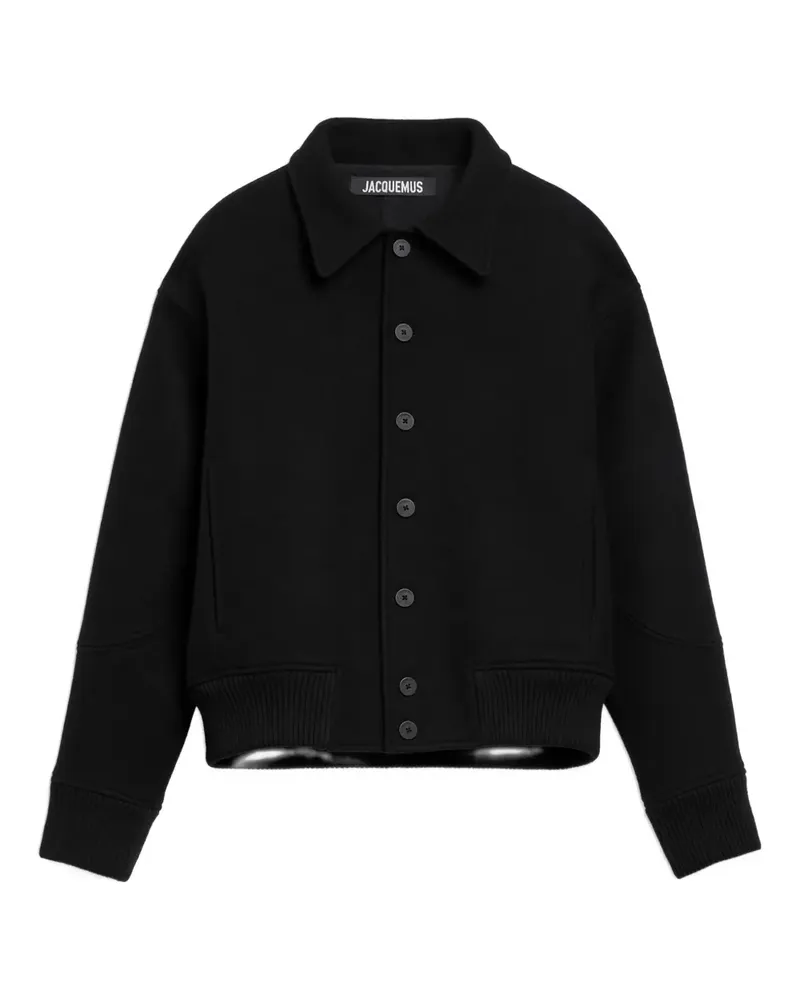 Jacquemus Gerippte Jacke mit Knopfverschluss - Schwarz Schwarz