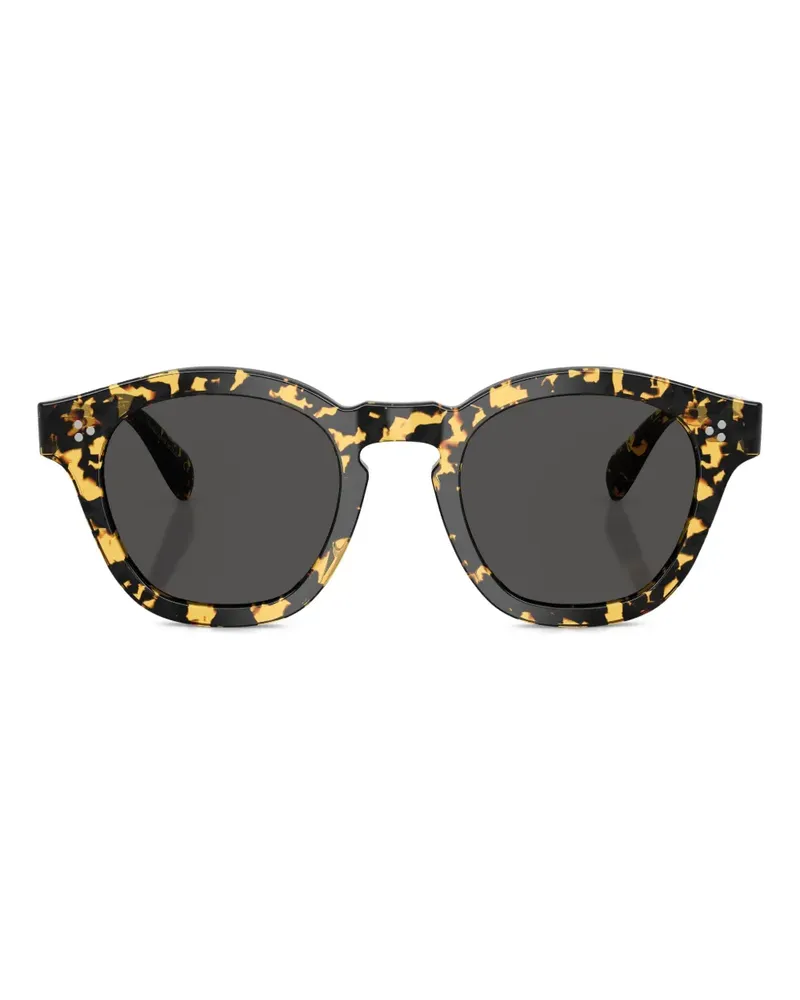 Oliver Peoples Sonnenbrille mit rundem Gestell - Schwarz Schwarz