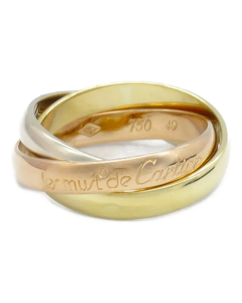Cartier 2010s 18kt Trinity Weiß-, Rot- und Gelbgoldring Gold