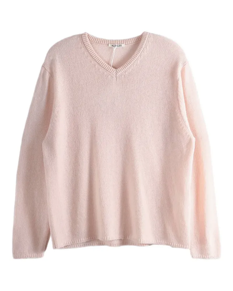 AURALEE V-neck cashmere sweater - Rosa Rosa