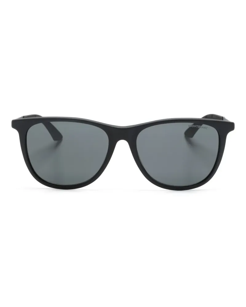 Montblanc Sonnenbrille mit eckigem Gestell - Schwarz Schwarz