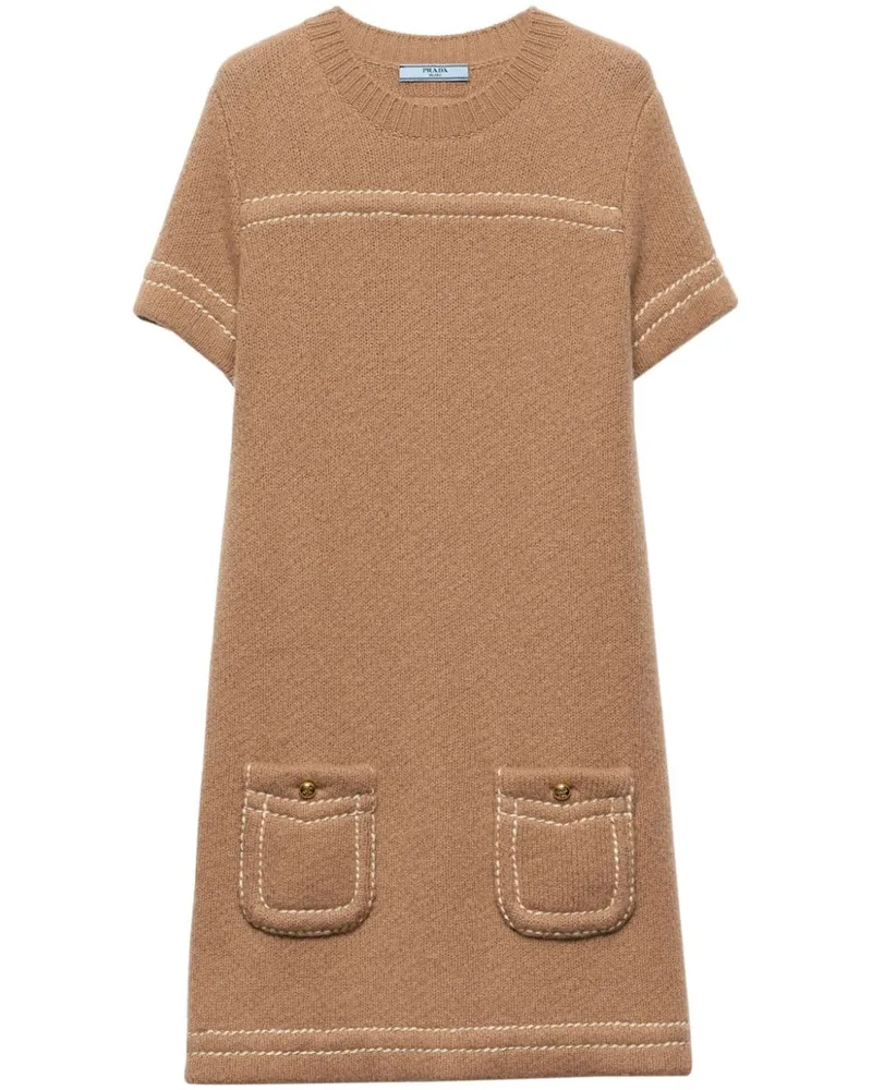 Prada Minikleid aus Kaschmir - Braun Braun