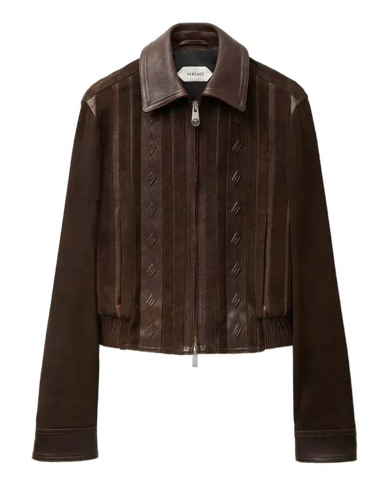 Versace Greca-pattern panelled jacket - Braun Braun