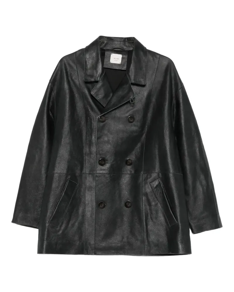 ALYSI double-breasted cotton jacket - Schwarz Schwarz