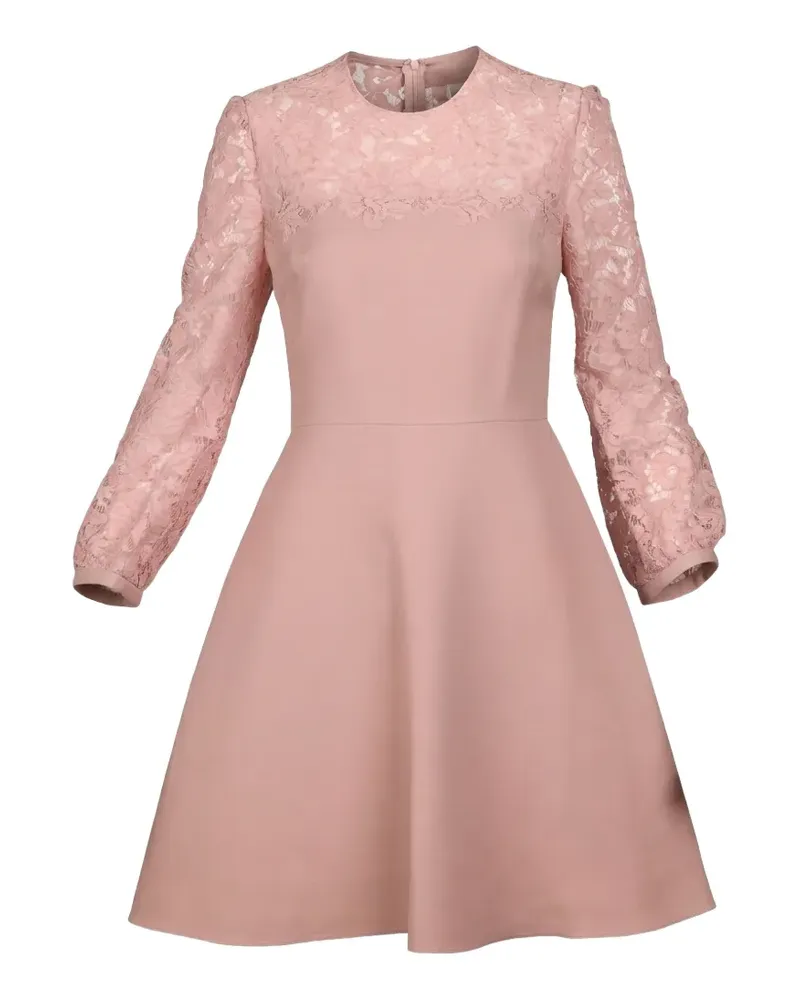 Valentino Garavani lace-sleeve mini dress - Rosa Rosa