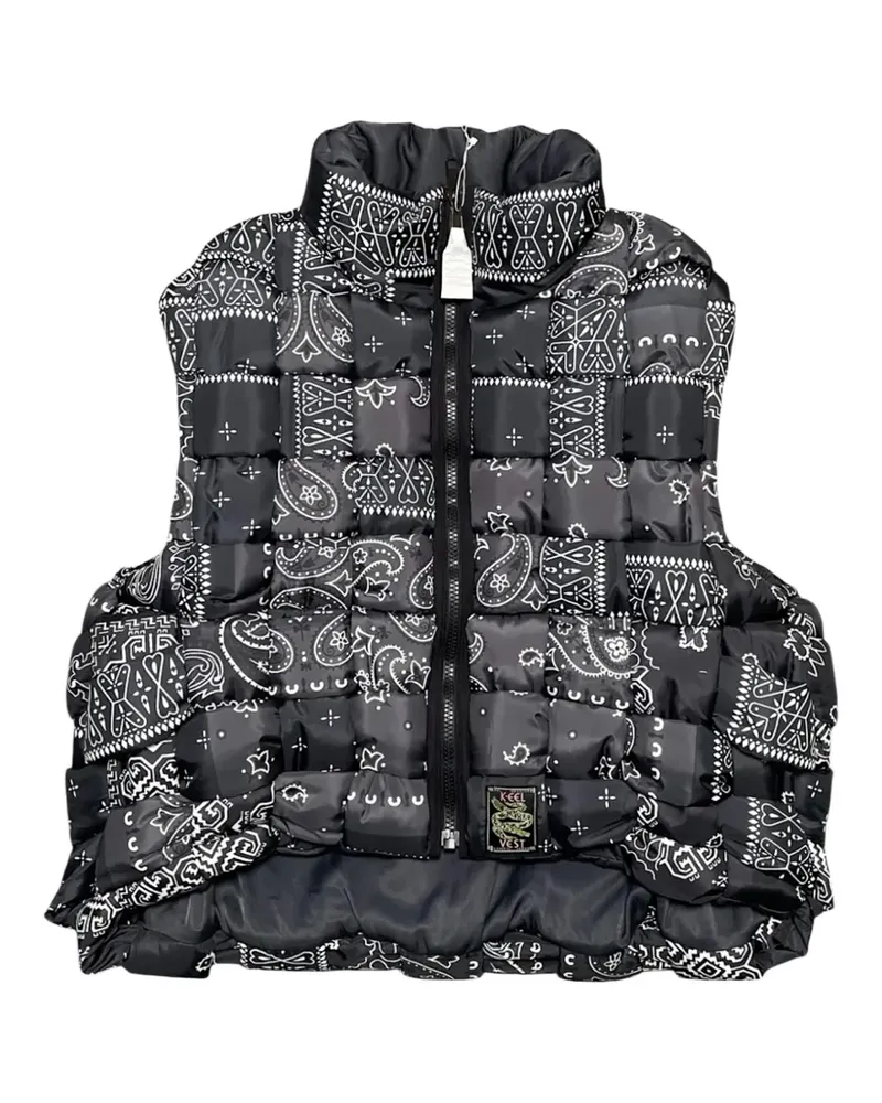 KAPITAL bandana-print quilted gilet - Schwarz Schwarz