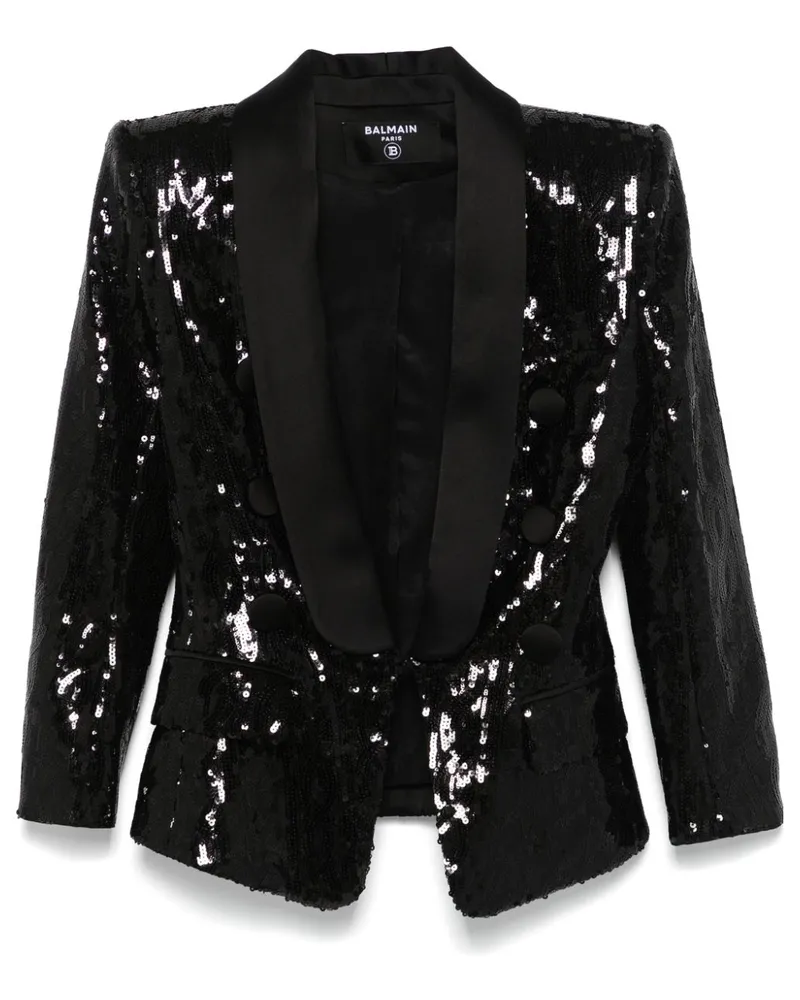 Balmain Sakko mit Pailletten - Schwarz Schwarz