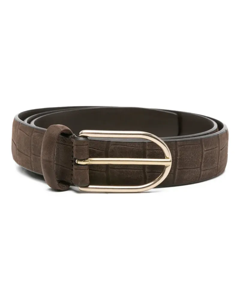 Dell'oglio crocodile-effect belt - Braun Braun
