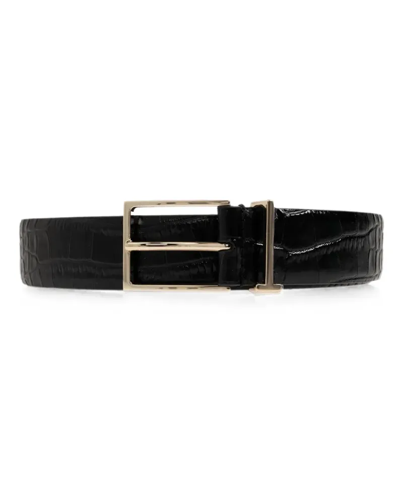Tom Ford croc-effect leather belt - Schwarz Schwarz
