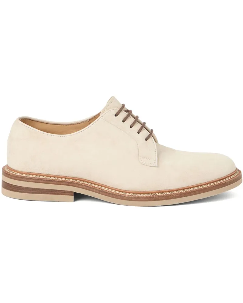 Brunello Cucinelli Derby-Schuhe aus Wildleder - Nude Nude